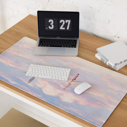 Pastel Sky Scene Mouse Pad For Desk Contemporary Art Style Soft Pink Blue Lavender Hues