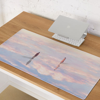 Pastel Sky Scene Mouse Pad For Desk Contemporary Art Style Soft Pink Blue Lavender Hues