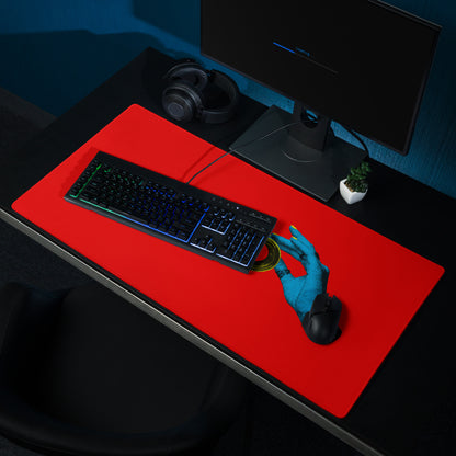 Blue Hands Holding Binoculars On Red Background Desktop Pop Art Mouse Pad Vibrant Graphic Desk Accessory Digital Print