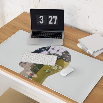 Multicolor Head Collage Mouse Pad For Desk And Office Use Modern Abstract Art Style Vibrant Colors