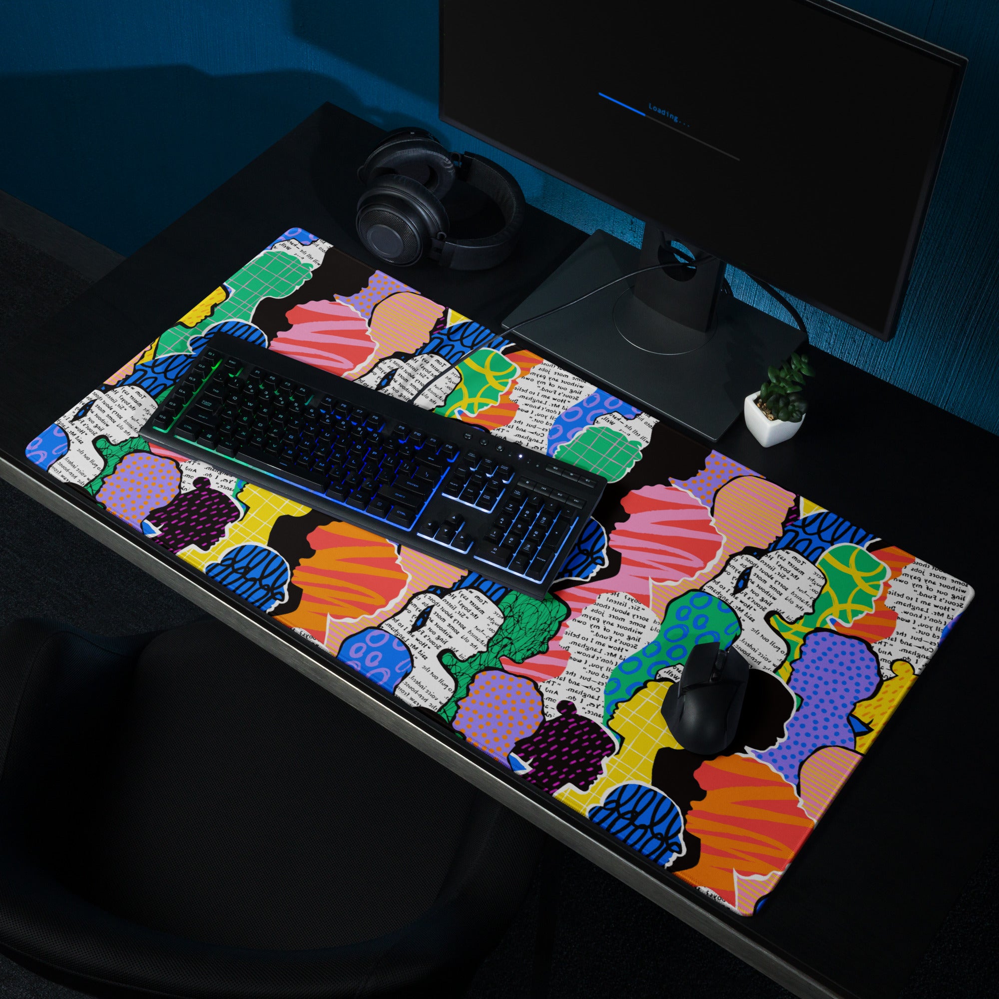 Contemporary Themed Mouse Pad Multicolor Rainbow Desk Decor Pop Art Style for Modern Workstations