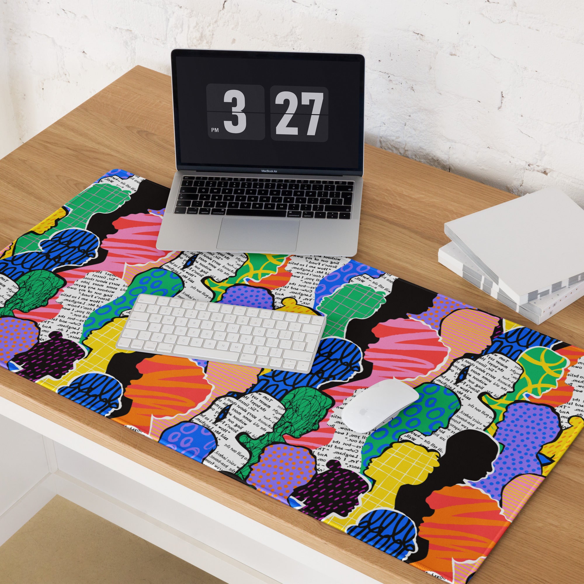 Contemporary Themed Mouse Pad Multicolor Rainbow Desk Decor Pop Art Style for Modern Workstations