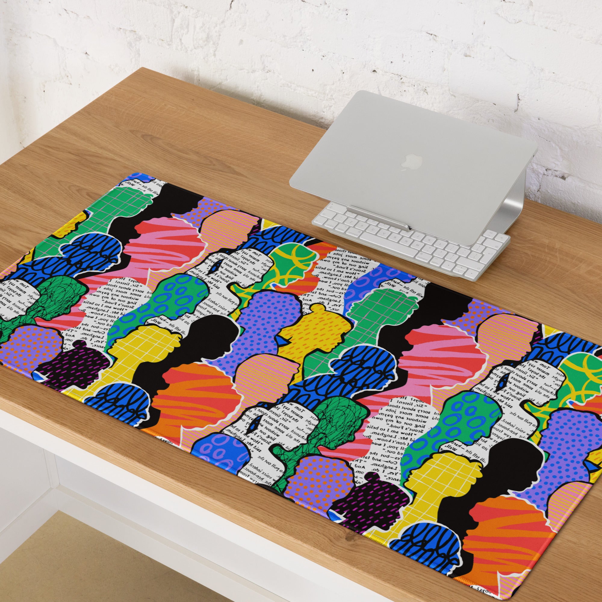 Contemporary Themed Mouse Pad Multicolor Rainbow Desk Decor Pop Art Style for Modern Workstations