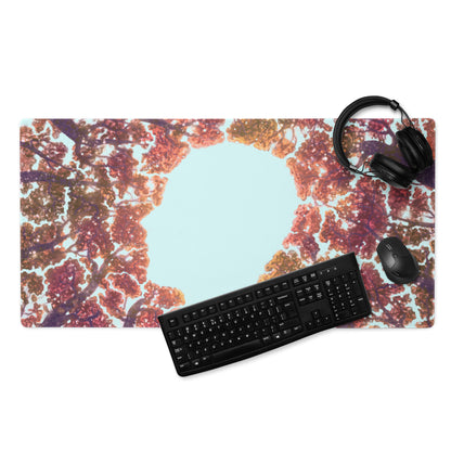 Autumn Tree Canopy Desk Pad - Autumn Tree Canopy Orange Red Leaves Sky Desk Pad Contemporary Art Cozy Mood Modern Decor Gaming Desk Pad Photographic