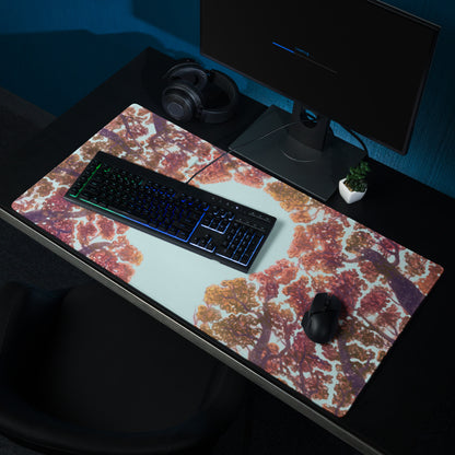 Autumn Tree Canopy Desk Pad - Autumn Tree Canopy Orange Red Leaves Sky Desk Pad Contemporary Art Cozy Mood Modern Decor Gaming Desk Pad Photographic