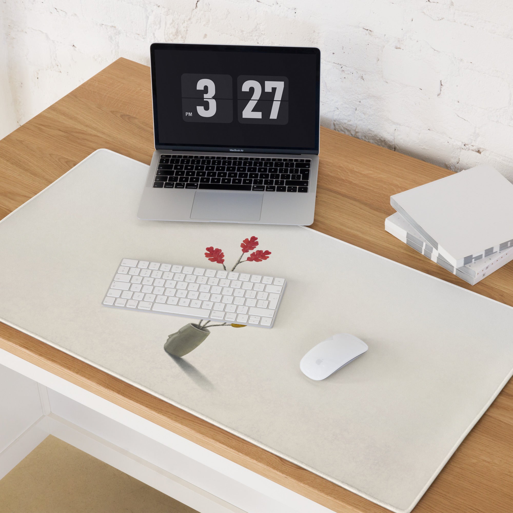 Beige Botanical Watercolor Mouse Pad - Botanical Beige Mouse Pad Home Office Mood Calm Natural Desk Decor Modern