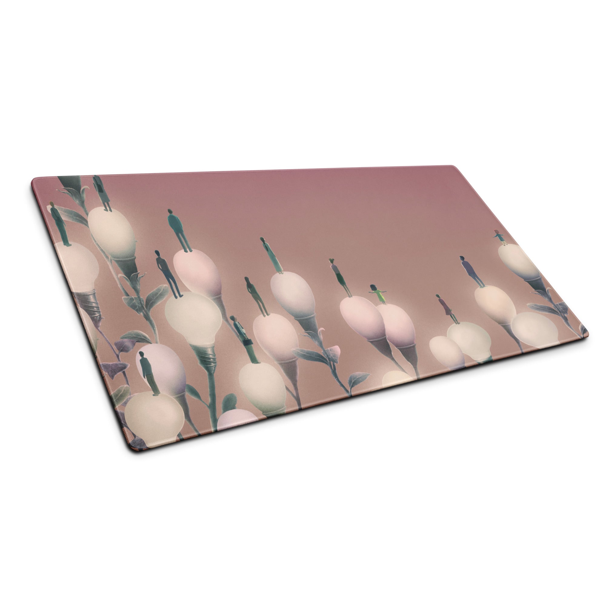 Pink Gradient Contemporary Mouse Pad 36x18 Large Desk Mat For Home Office And Gaming Modern Abstract Art