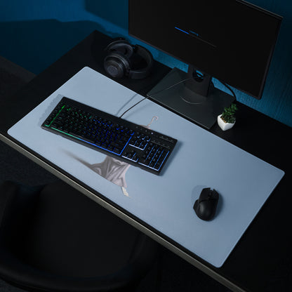 Blue Contemporary Gaming Mouse Pad - Gaming Mouse Pad Blue Desk Setup Modern Calm Minimalist Polyester Surface Desk Mat