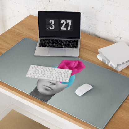 Mouse Pad Pink Hand Portrait Gray Gradient Desk Decor Modern Abstract Art Print For Office And Gaming Surface