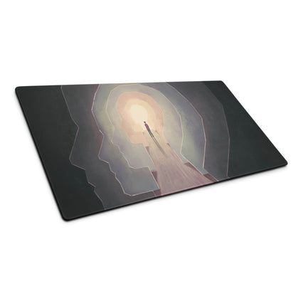 Mouse Pad 36x18 Inches Muted Purple Pink Beige For Desk Setup Modern Contemporary Geometric Hexagon Art