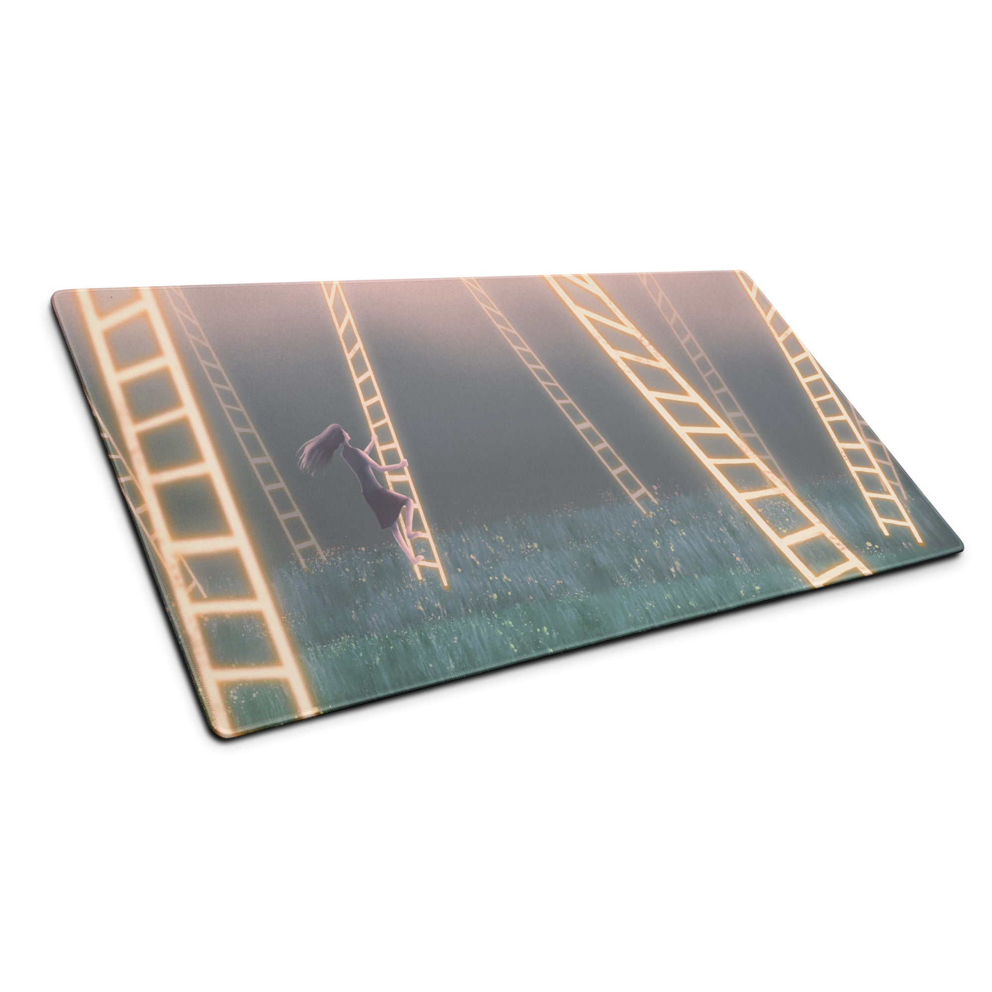 Contemporary Themed Mouse Pad Sunset Peach Teal Film Strip Art For Desk Modern Office Decor