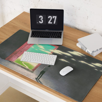 Surreal Pink Door Portal Mouse Pad 36x18 Inch For Modern Office Desk Decor Contemporary Art Style