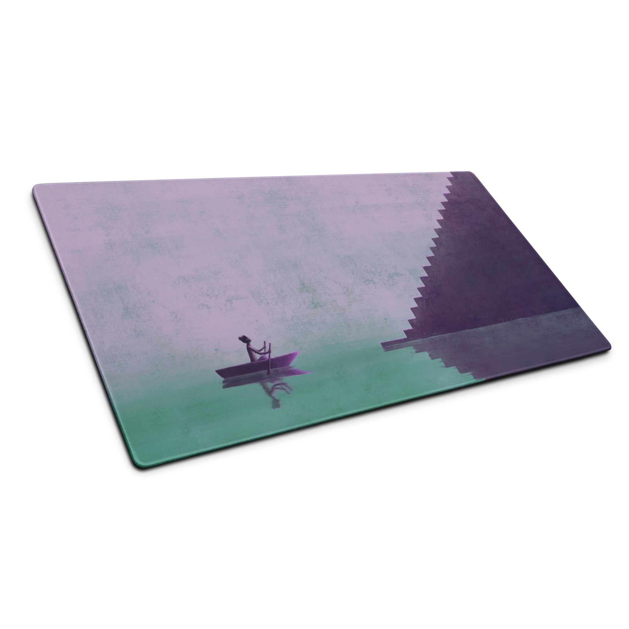 Purple Gradient Contemporary Mouse Pad For Modern Desks Workspace Artful Staircase Scene
