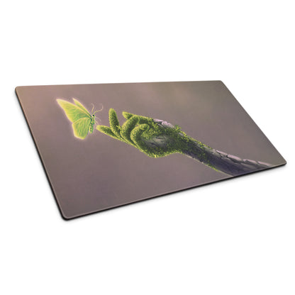 Botanical Butterfly Mouse Pad Gold Green For Desktop Home Office Modern Plant Art Style Decor