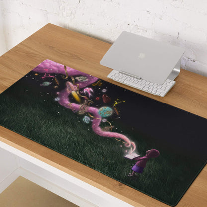 Contemporary Space Themed Mouse Pad Black With Multicolor Nebula Artwork For Desktop Decor