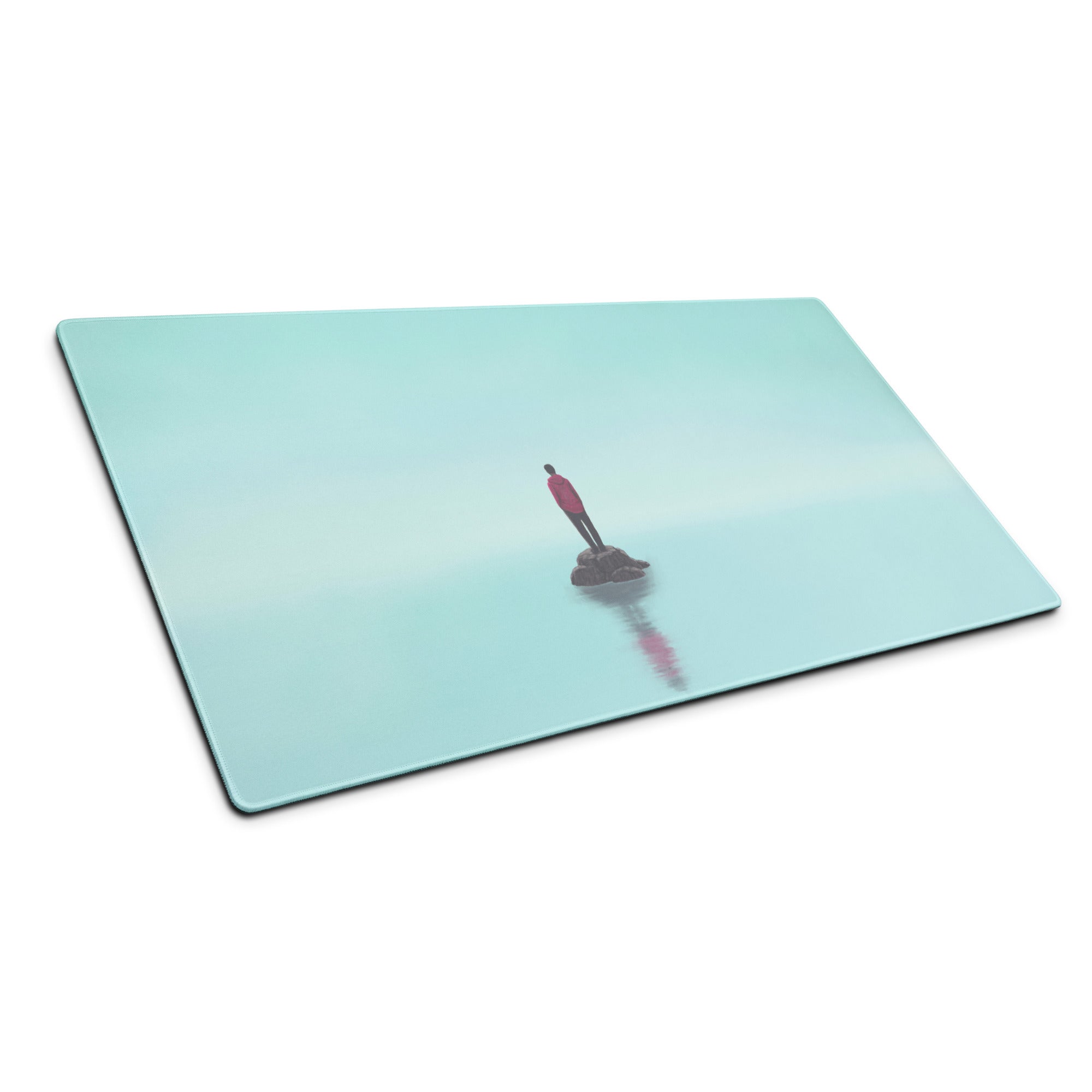 Teal Ocean Gradient Mouse Pad For Modern Home Office Desk Contemporary Minimalist Digital Art