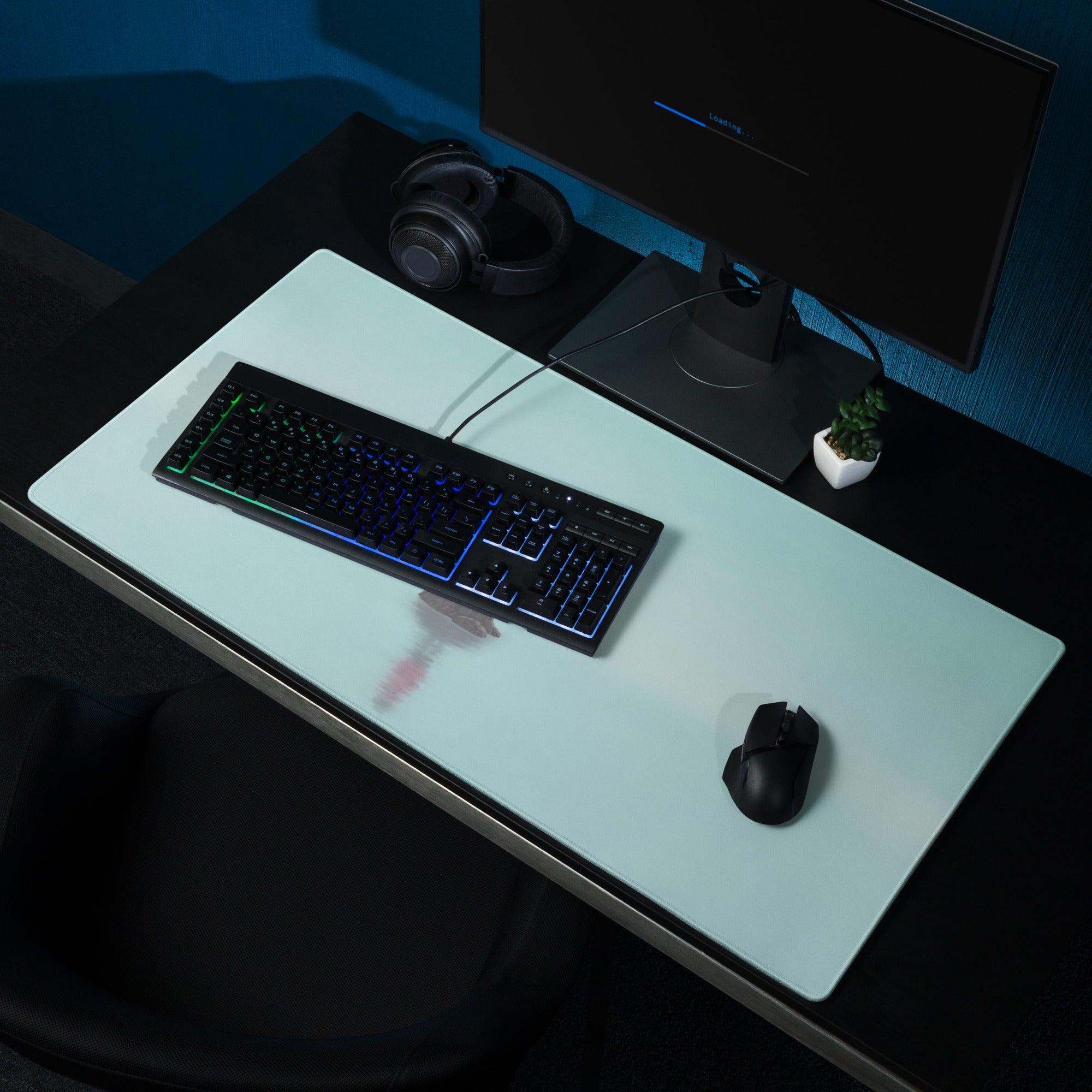 Teal Ocean Gradient Mouse Pad For Modern Home Office Desk Contemporary Minimalist Digital Art