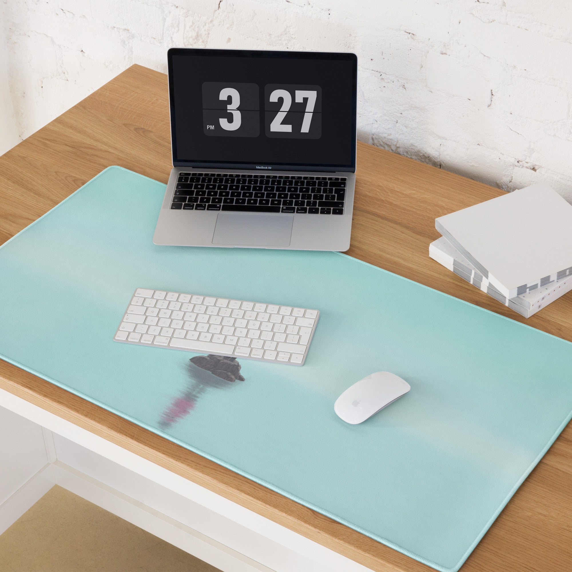 Teal Ocean Gradient Mouse Pad For Modern Home Office Desk Contemporary Minimalist Digital Art