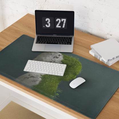 Mouse Pad Green Plant Bust Art For Desk Modern Contemporary Office Decor 36x18 Inches