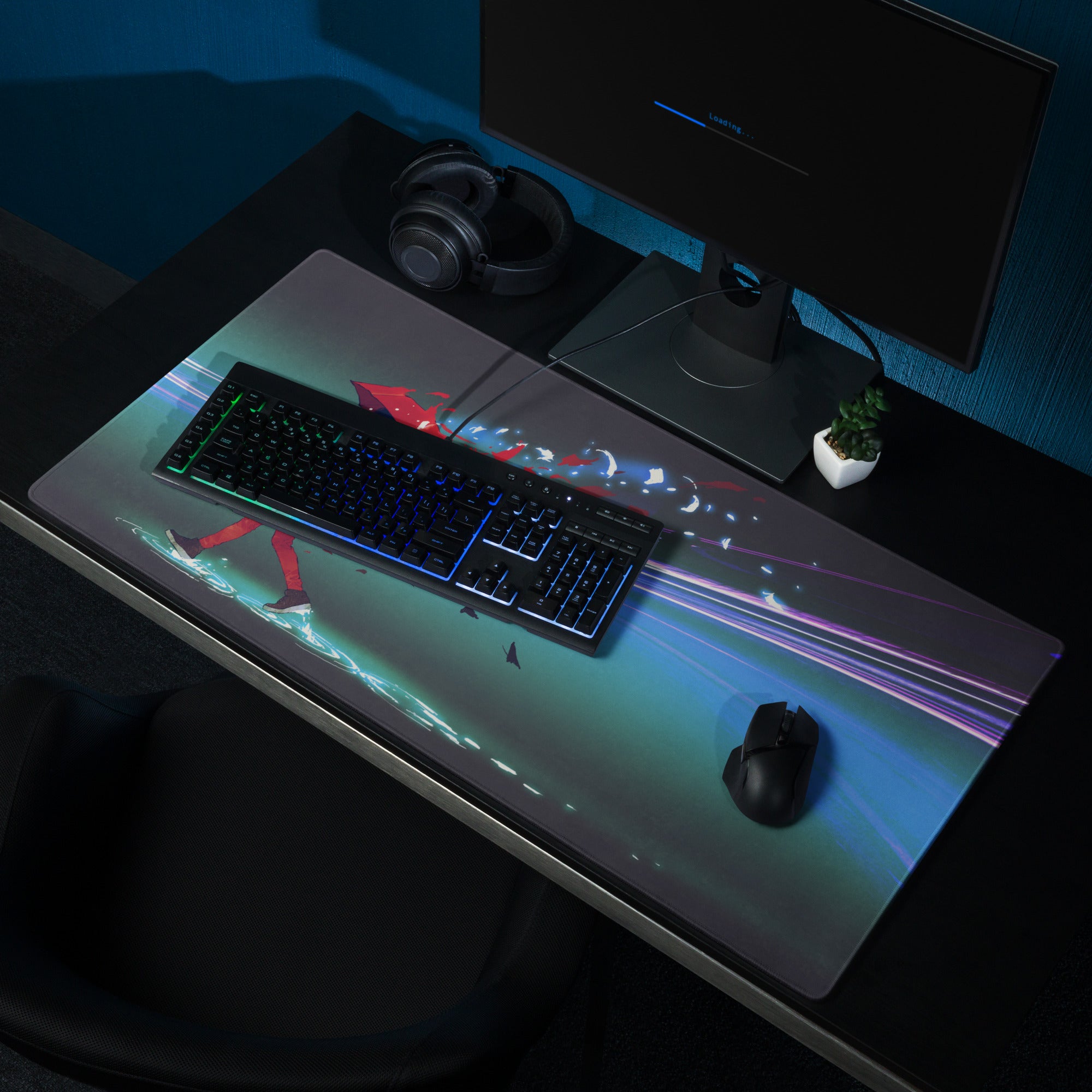 Contemporary Themed Mouse Pad Multicolor Artwork For Gaming Desk Modern Office Decor