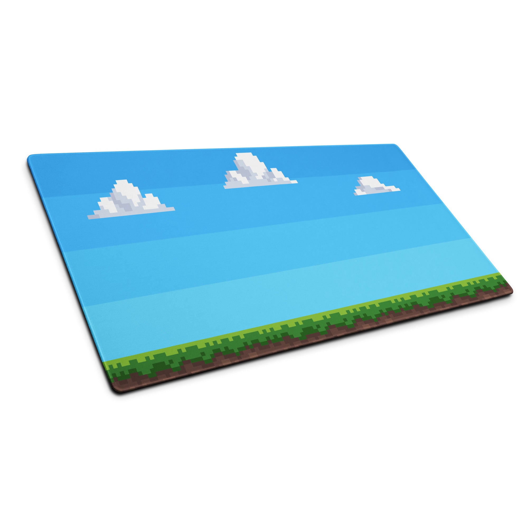 Blue Pixel Art Gaming Mouse Pad Large Non Slip Desk Mat For Gaming Setup 8 Bit Cloud Sky