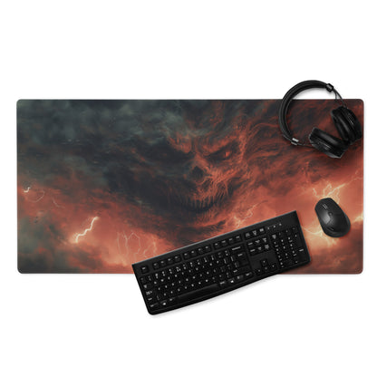 Gaming Mouse Pad Dark Red Black Storm Theme For Gaming Desk Large Size Non Slip Edge Stitching Esports