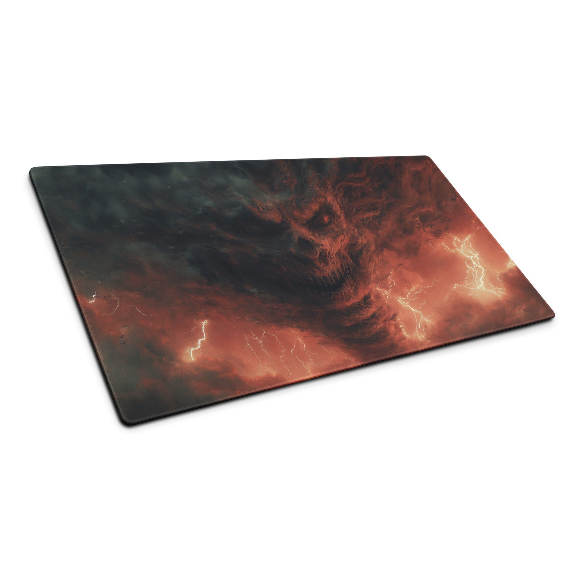 Gaming Mouse Pad Dark Red Black Storm Theme For Gaming Desk Large Size Non Slip Edge Stitching Esports