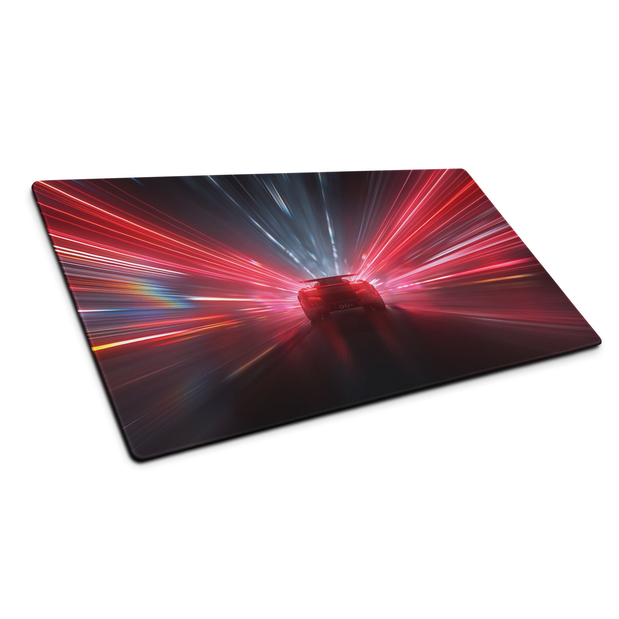 Red And Blue Neon Cyberpunk Gaming Mouse Pad For Desk Setup Esports Digital Art Premium
