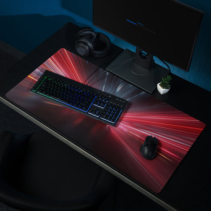 Red And Blue Neon Cyberpunk Gaming Mouse Pad For Desk Setup Esports Digital Art Premium