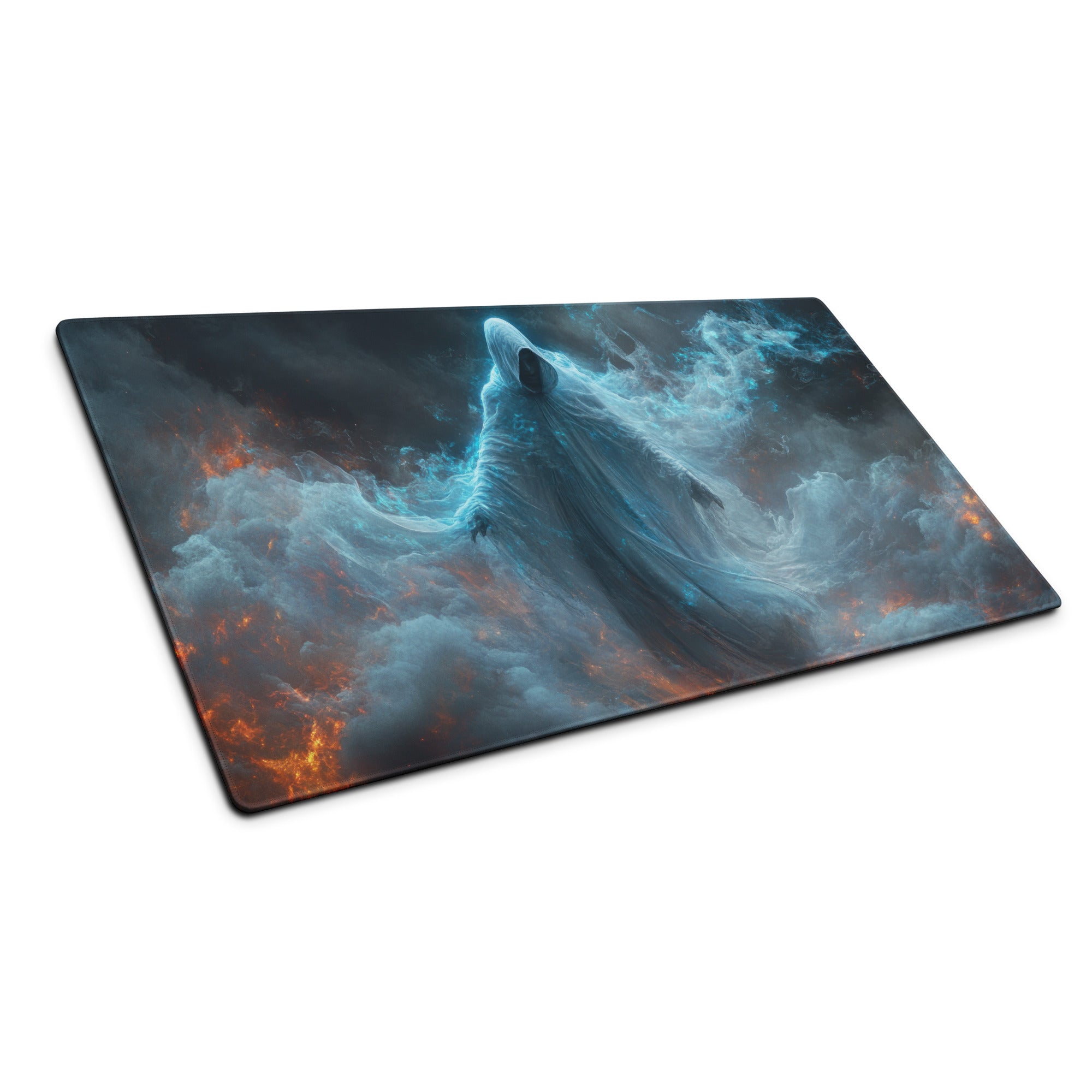 Gaming Mouse Pad Large Blue Orange Firestorm Theme For Gaming Setup Dark Fantasy Digital Art
