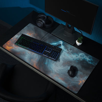 Gaming Mouse Pad Large Blue Orange Firestorm Theme For Gaming Setup Dark Fantasy Digital Art