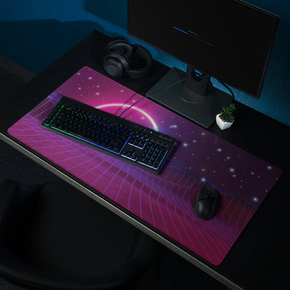 Gaming Mouse Pad Purple Pink Blue Neon Futuristic Desk Setup Immersive Neon Cyberpunk Style Digital Art