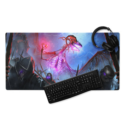 Gaming Mouse Pad Purple Blue Neon For Gaming Desk Setup Epic Fantasy Battle Artwork