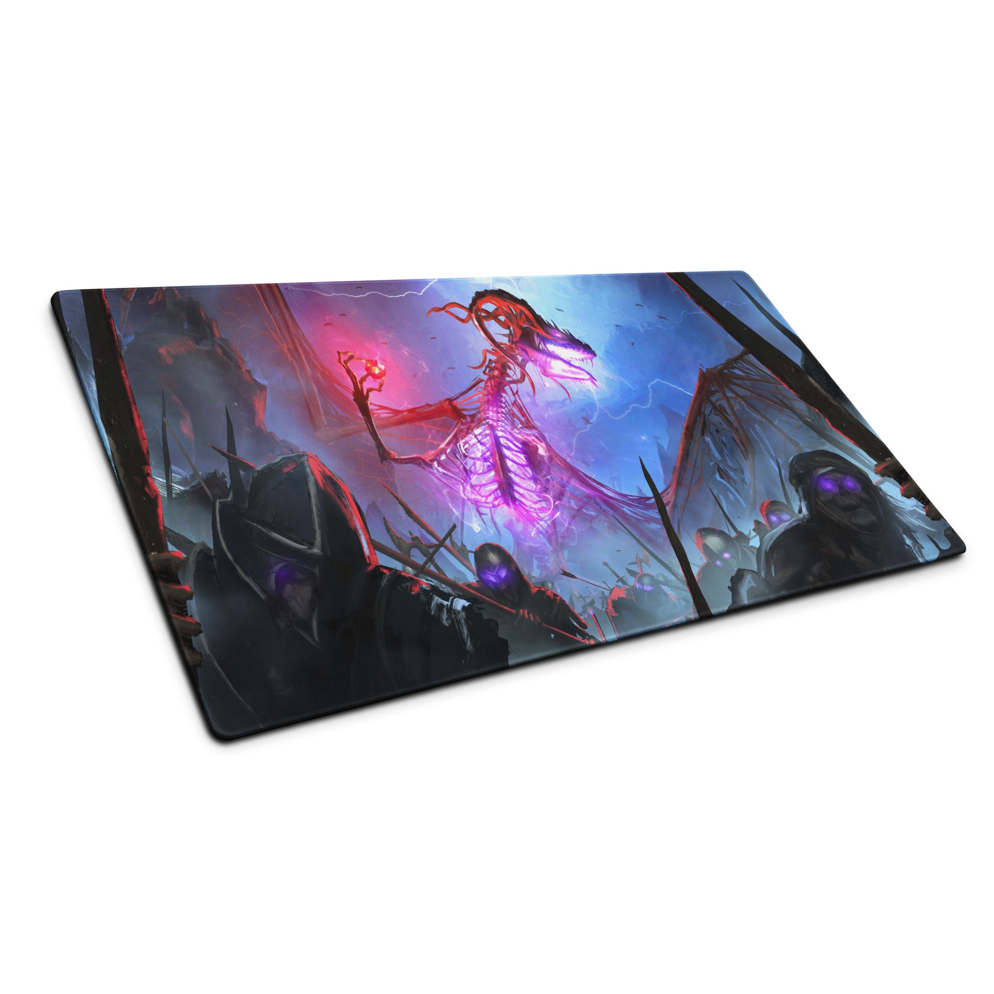 Gaming Mouse Pad Purple Blue Neon For Gaming Desk Setup Epic Fantasy Battle Artwork