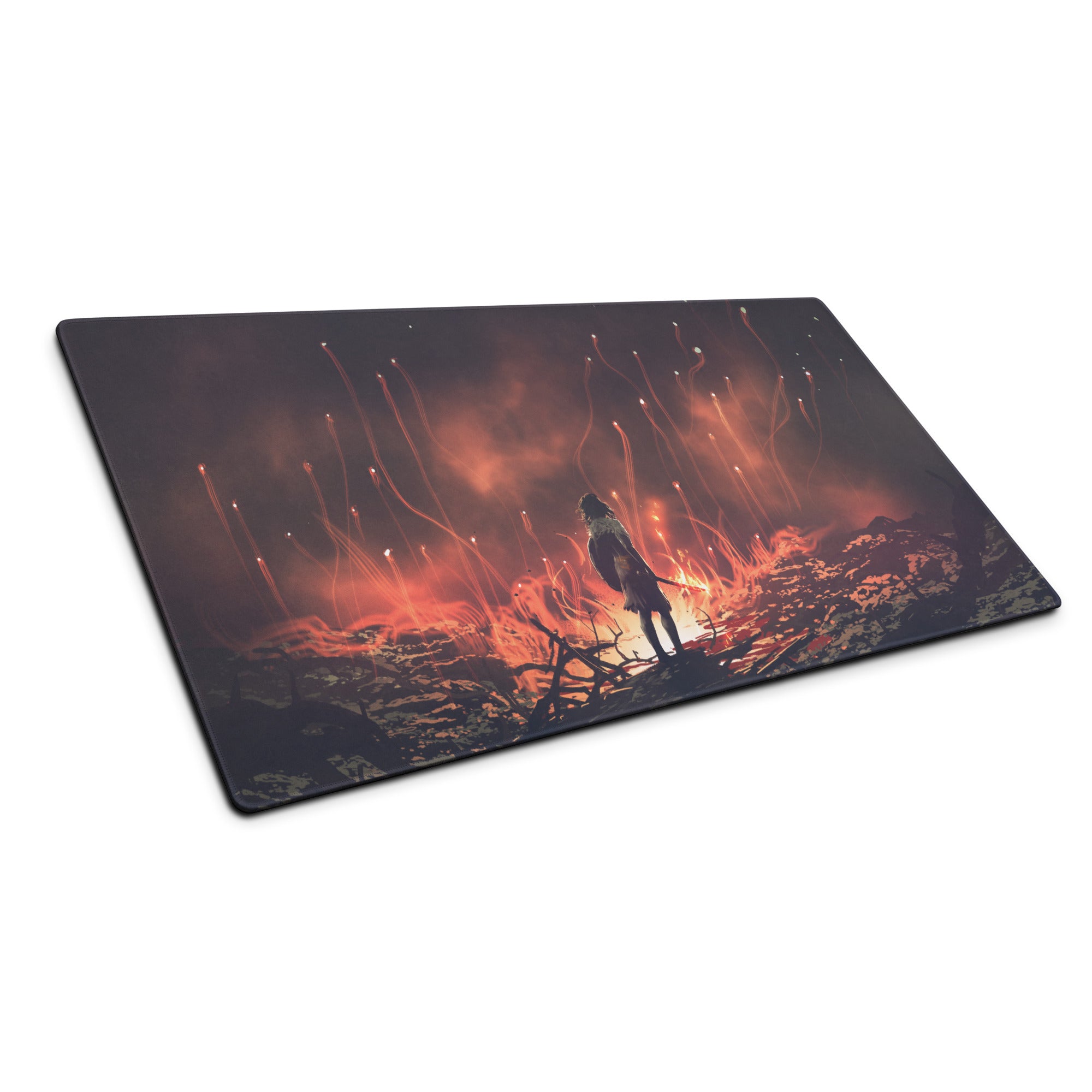 Gaming Mouse Pad Black And Orange Ember Scene For Intense Gaming Setup Cinematic Digital Art
