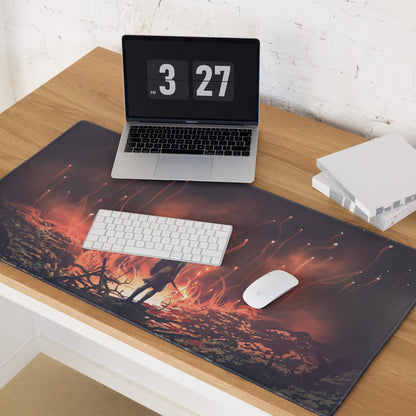 Gaming Mouse Pad Black And Orange Ember Scene For Intense Gaming Setup Cinematic Digital Art