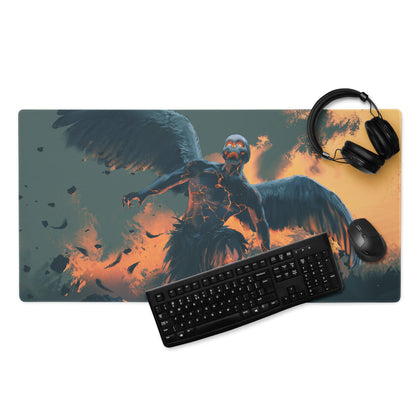 Gaming Mouse Pad Large Lava Orange Blue For Gaming Desk Modern SciFi Art Epic Esports Gear Digital Artwork