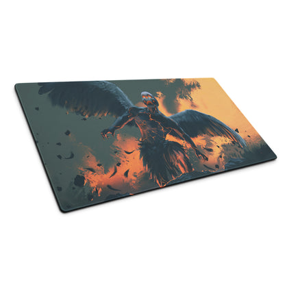 Gaming Mouse Pad Large Lava Orange Blue For Gaming Desk Modern SciFi Art Epic Esports Gear Digital Artwork