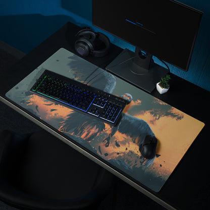 Gaming Mouse Pad Large Lava Orange Blue For Gaming Desk Modern SciFi Art Epic Esports Gear Digital Artwork