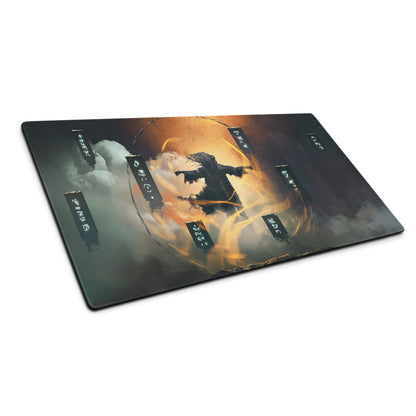 Gaming Mouse Pad Black Orange For Gaming Desk Cyberpunk Scene Digital Art With Non Slip Backing