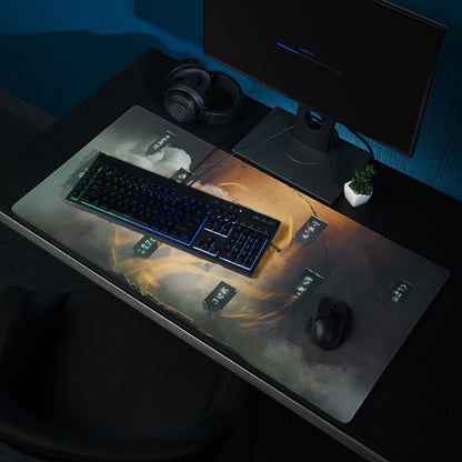 Gaming Mouse Pad Black Orange For Gaming Desk Cyberpunk Scene Digital Art With Non Slip Backing