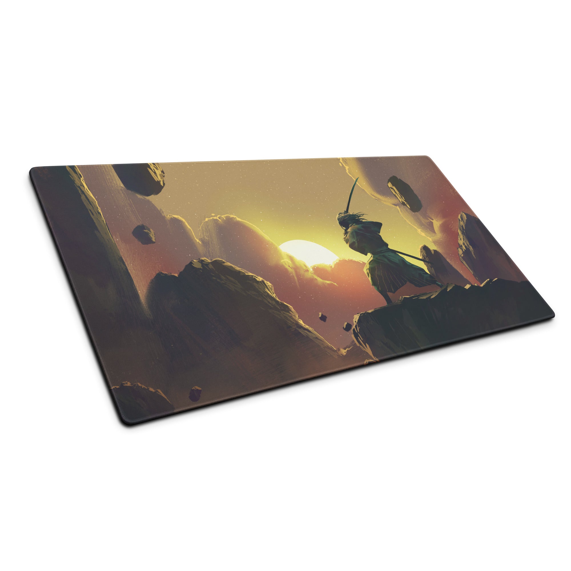 Gamer Mouse Pad Sunset Orange And Purple Gradient For Gaming Desk Digital Painting Style Large