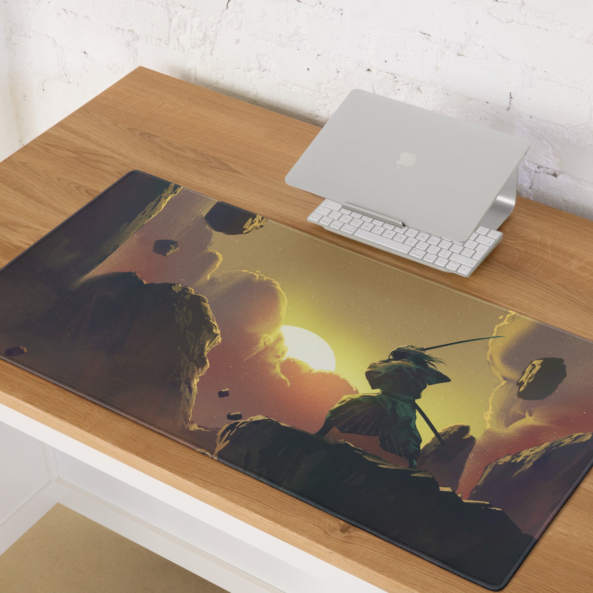 Gamer Mouse Pad Sunset Orange And Purple Gradient For Gaming Desk Digital Painting Style Large