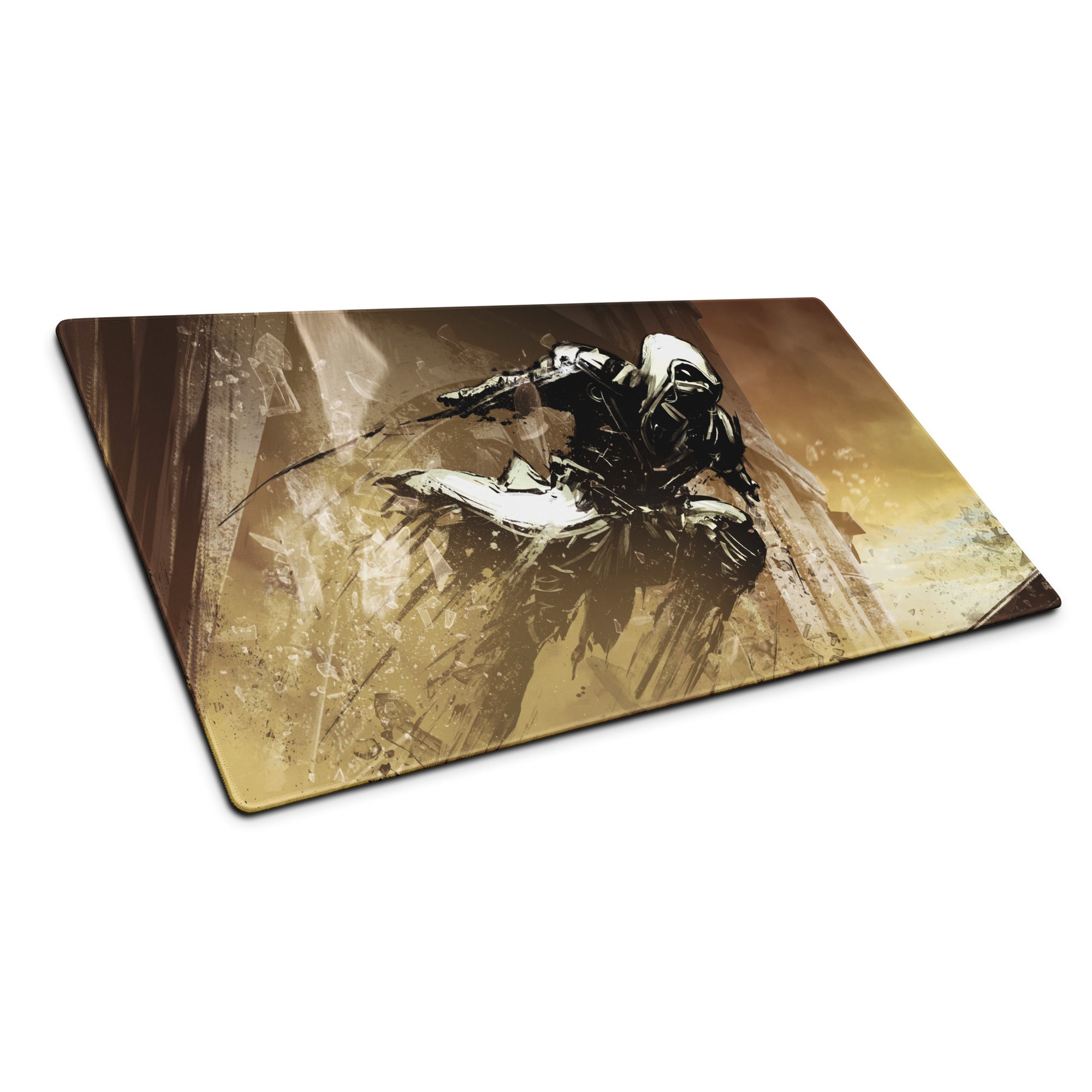 Gaming Mouse Pad Brown Gold Large Desk Setup Grunge Artwork For Gamers Digital Illustration For Dota CSGO Fans