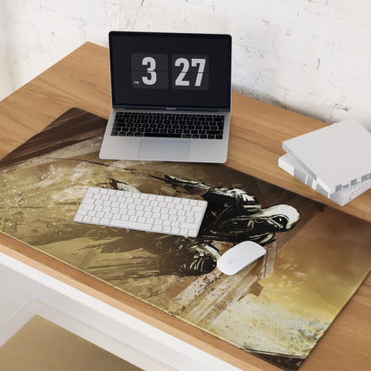 Gaming Mouse Pad Brown Gold Large Desk Setup Grunge Artwork For Gamers Digital Illustration For Dota CSGO Fans