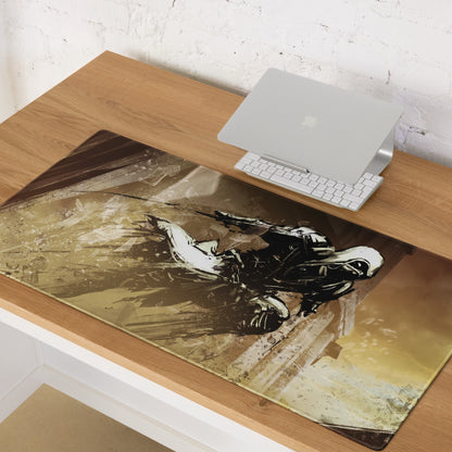 Gaming Mouse Pad Brown Gold Large Desk Setup Grunge Artwork For Gamers Digital Illustration For Dota CSGO Fans