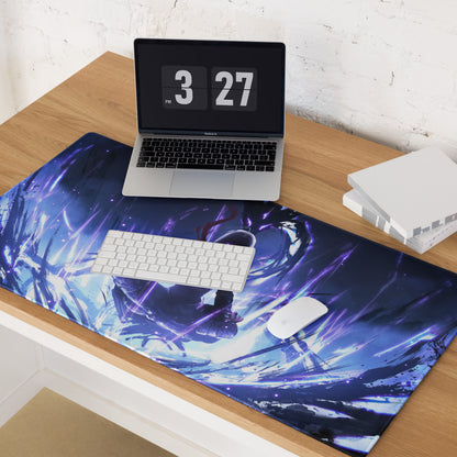 Gaming Mouse Pad Large Blue Purple Neon Aura For Gaming Desk Setup Anime Cyberpunk Art