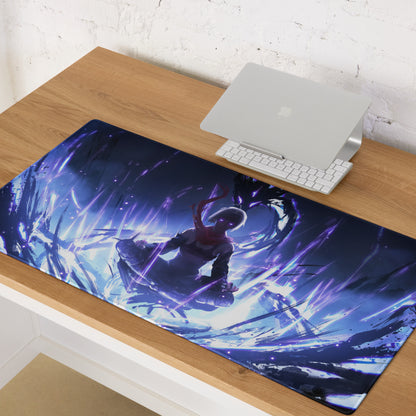 Gaming Mouse Pad Large Blue Purple Neon Aura For Gaming Desk Setup Anime Cyberpunk Art