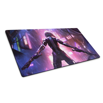Gaming Mouse Pad Neon Pink Purple Blue Cyberpunk City Desk Mat For Gaming Setup Pro