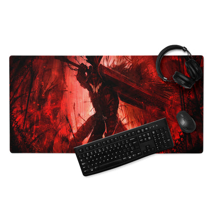 Gaming Mouse Pad Red Black Desk Setup Modern Abstract Art Style Non Slip Large For Gaming Desks